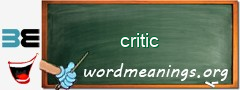 WordMeaning blackboard for critic